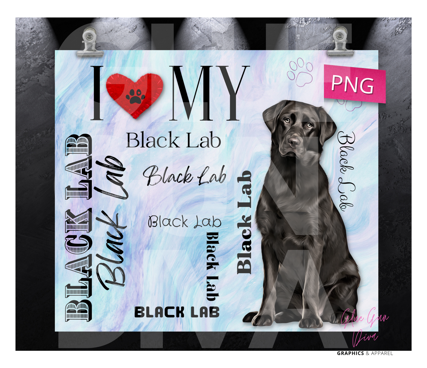 I love my Black Lab-  Digital tumbler wrap for 20 oz skinny straight tumbler