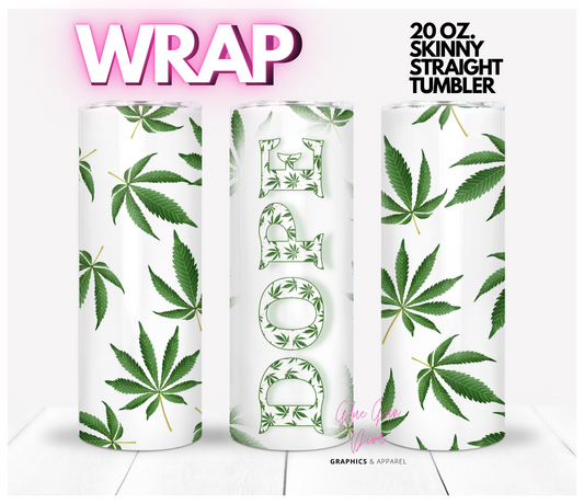 Dope Cannabis - Digital tumbler wrap for 20 oz skinny straight tumbler