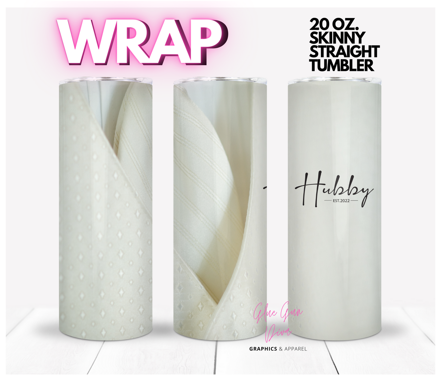 Hubby Ivory Suit - Digital tumbler wrap for 20 oz skinny straight tumbler