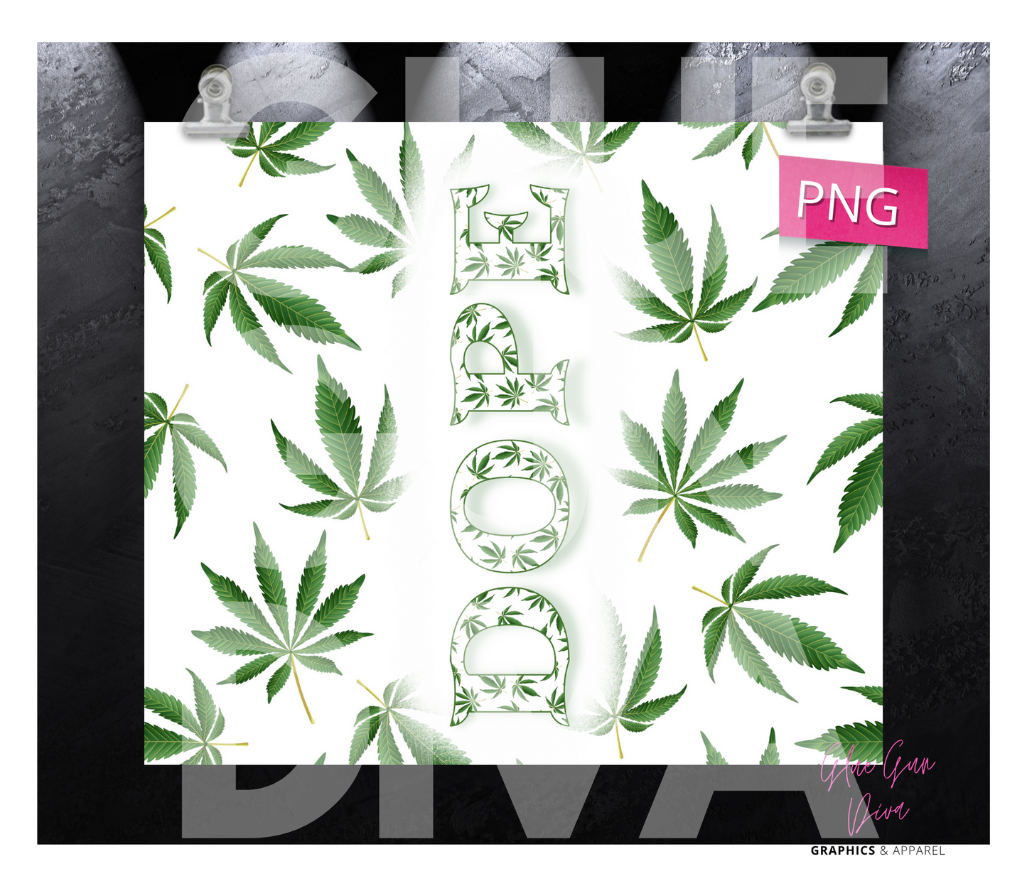 Dope Cannabis - Digital tumbler wrap for 20 oz skinny straight tumbler