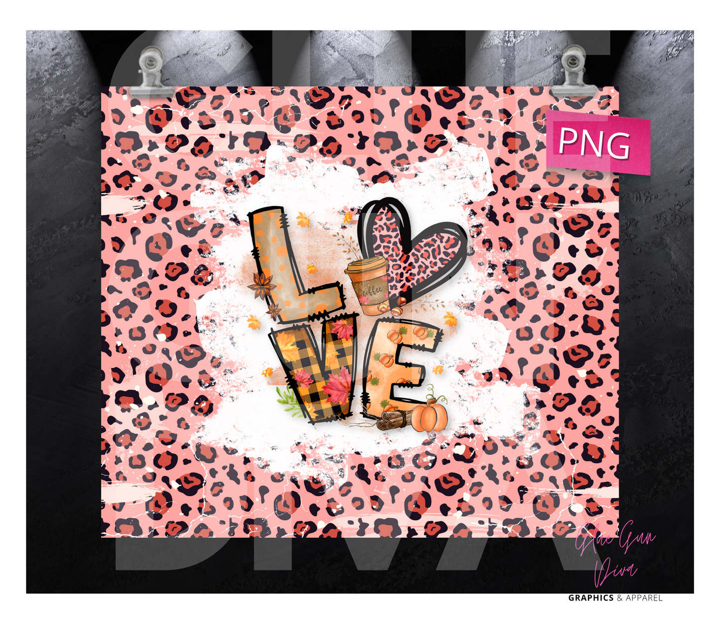 Love Fall Edition-  Digital tumbler wrap for 20 oz skinny straight tumbler