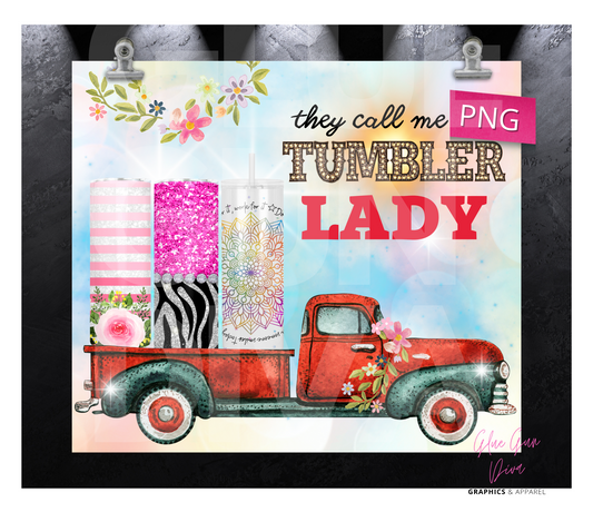 Tumbler Lady -  Digital tumbler wrap for 20 oz skinny straight tumbler