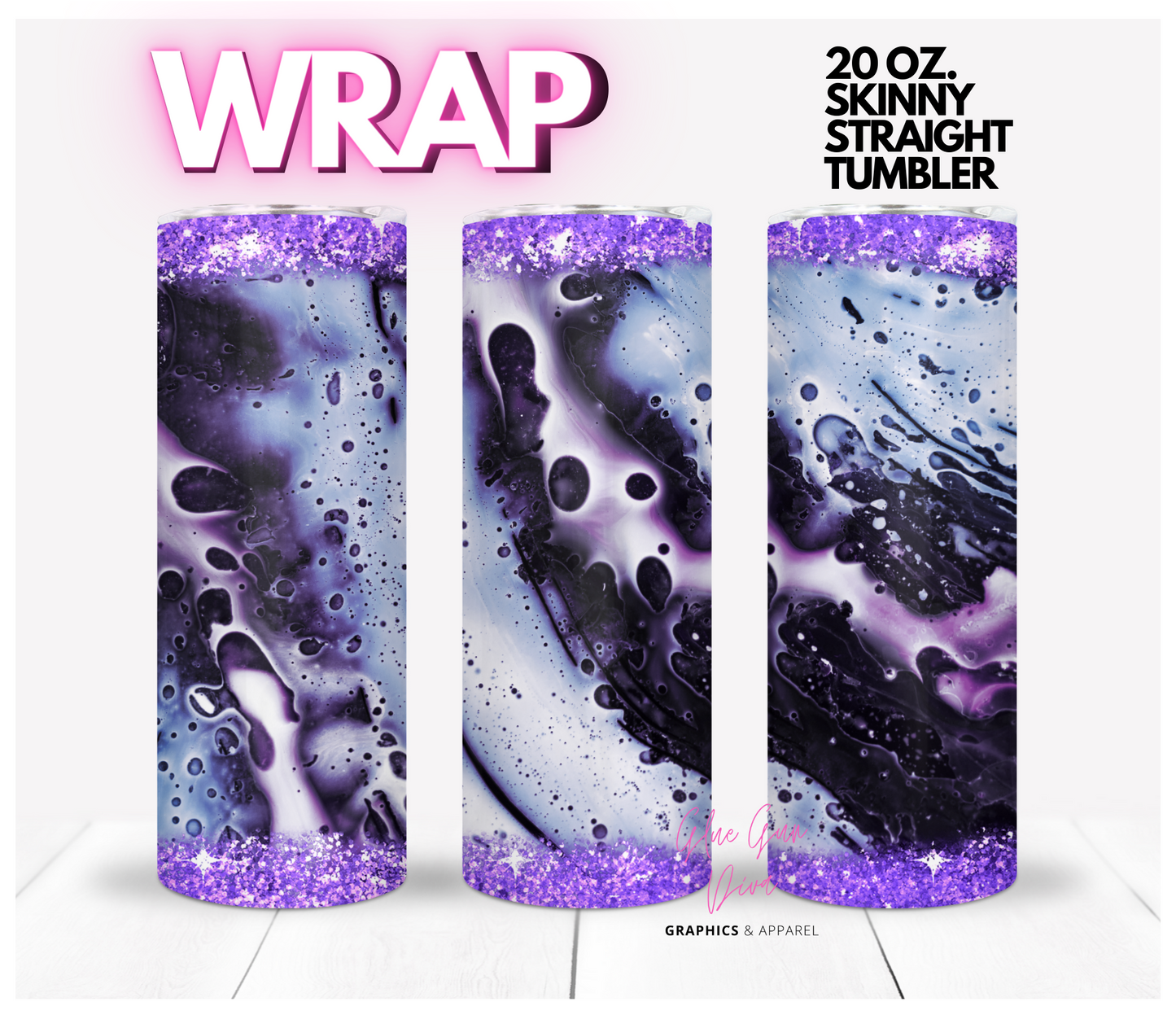 Violet Organic -  Digital tumbler wrap for 20 oz skinny straight tumbler