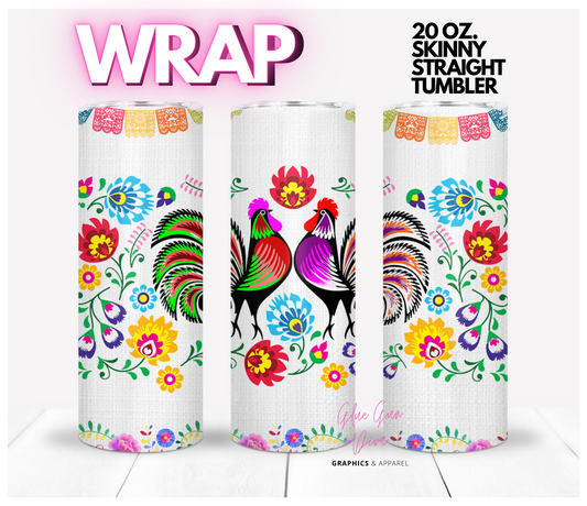 Cinco De Mayo - Digital tumbler wrap for 20 oz skinny straight tumbler