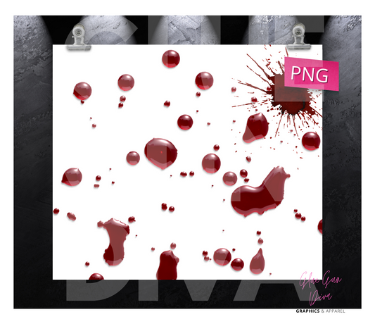 Blood Splatter -  Digital tumbler wrap for 20 oz skinny straight tumbler