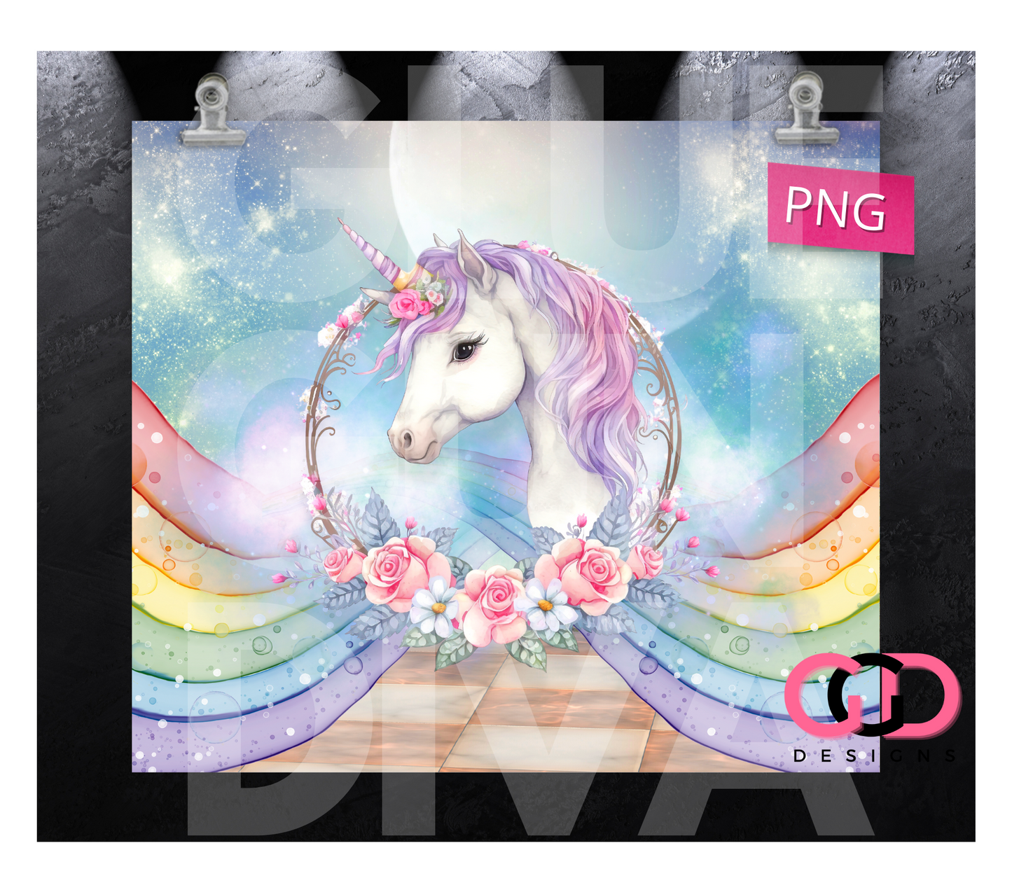 Unicorn Dreams-   Digital tumbler wrap for 20 oz skinny straight tumbler