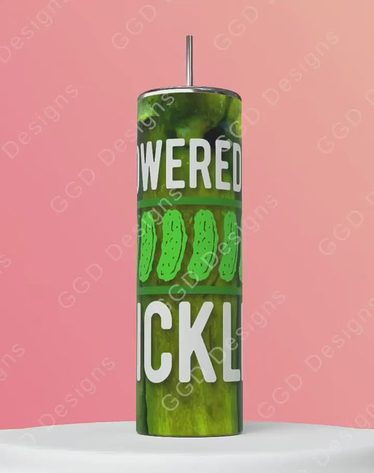 Powered by Pickles Jar - Digital tumbler wrap for 20 oz skinny straight tumbler