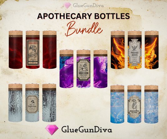 Apothecary Bottles BUNDLE - 5 images