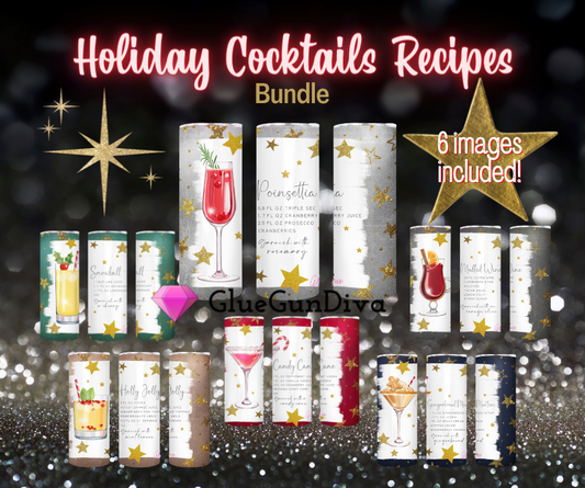 Holiday Cocktails Recipes BUNDLE - 6 images