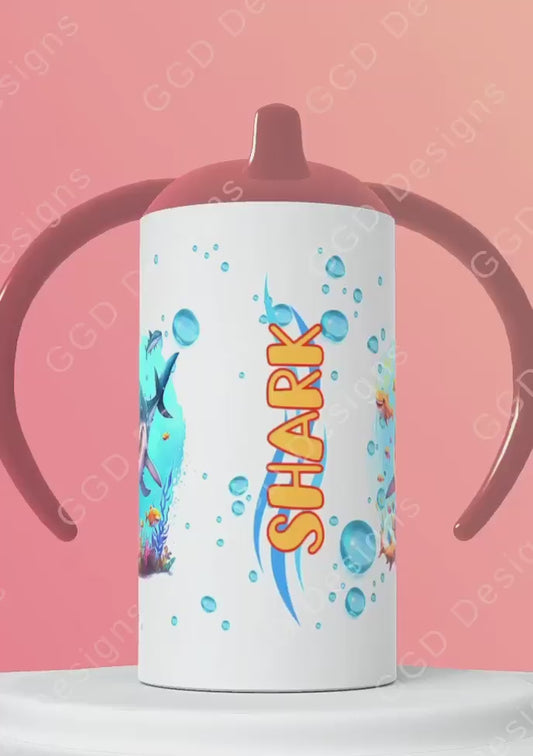 Shark - Digital Sippy Cup Wrap for kid's cups 12 oz