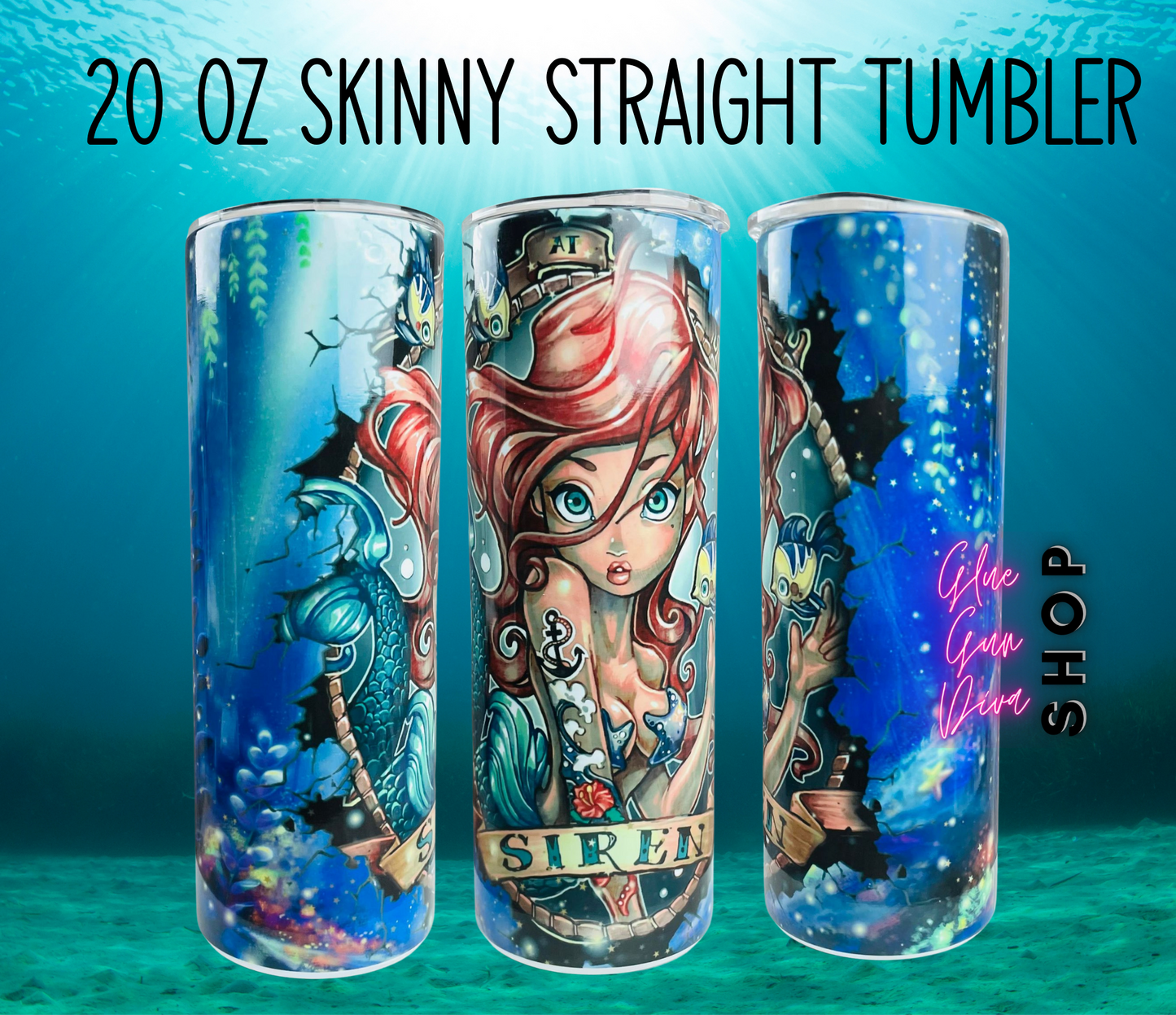 SIREN MERMAID PRINCESS with tattoos Insulated Tumbler