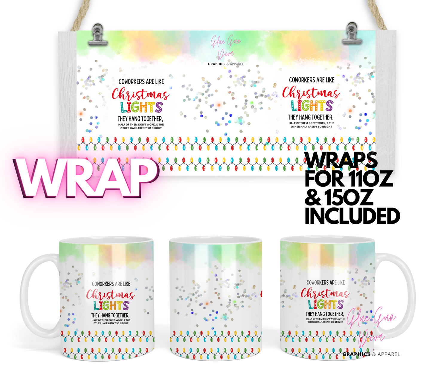 Christmas Coworkers - Digital mug wrap for 11 and 15 oz