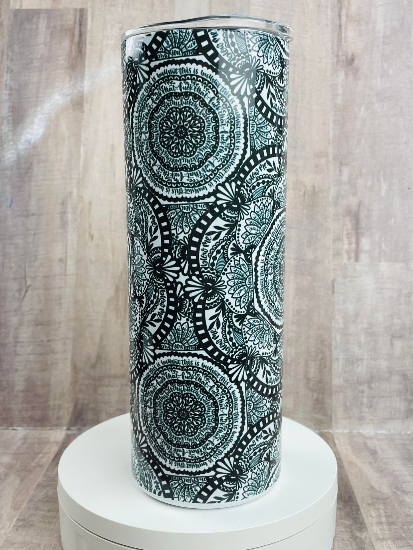 CURSE WORDS MANDALA, Insulated Tumbler