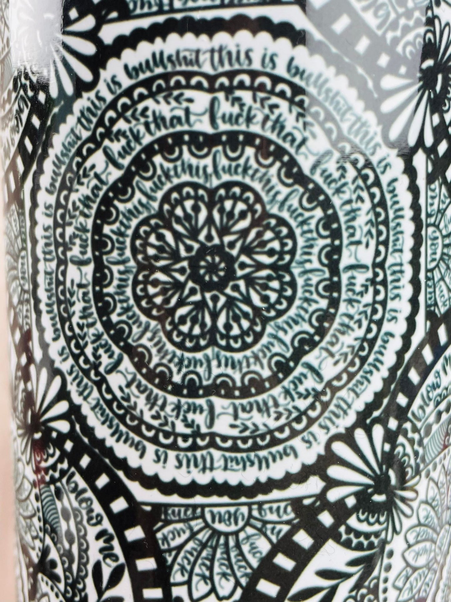 CURSE WORDS MANDALA, Insulated Tumbler