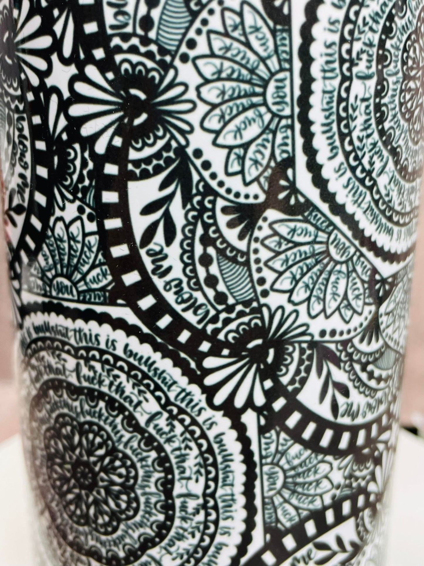 CURSE WORDS MANDALA, Insulated Tumbler