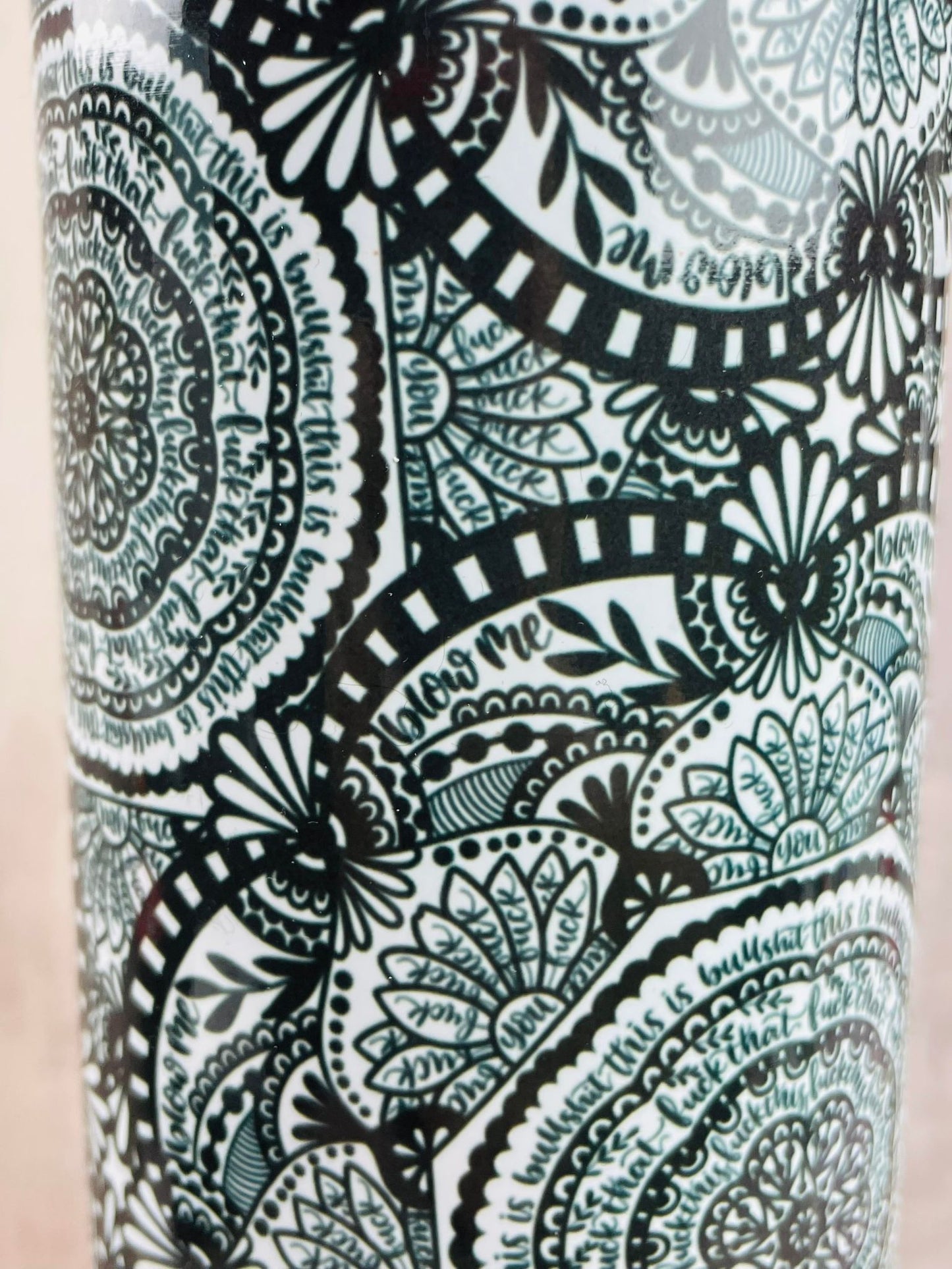 CURSE WORDS MANDALA, Insulated Tumbler