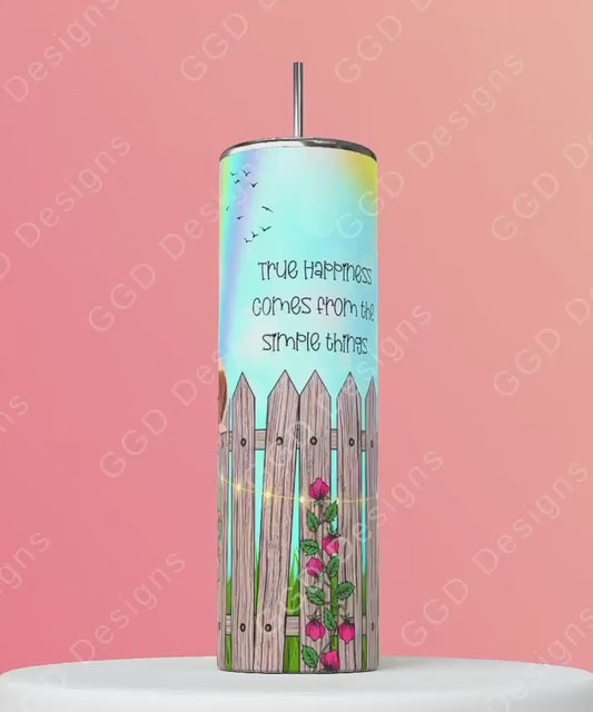 Simple Things-   Digital tumbler wrap for 20 oz skinny straight tumbler