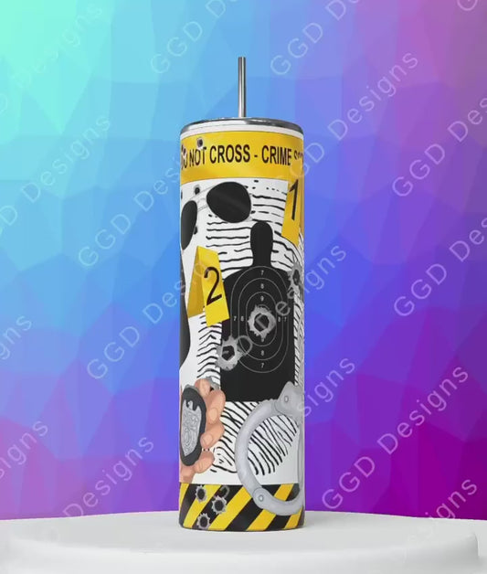 Male Detective Skin tone 3 -   Digital tumbler wrap for 20 oz skinny straight tumbler